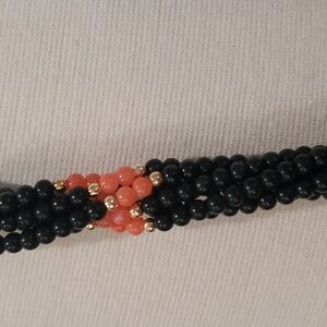 Amazing Vintage Coral Multi Strand Torsade Necklace